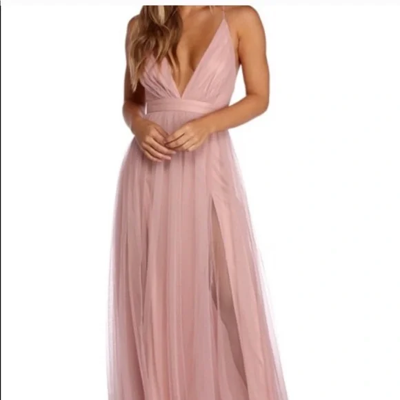 knee length dresses for ladies Velvi - Size Small, Kari Wrap Maxi Dress - Mauve - Final Sale main image 1